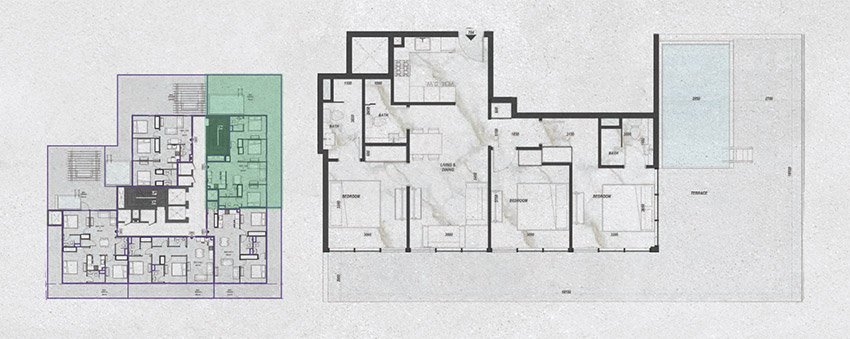 Zyra Hills Dubai 3 Bedroom Apartment Floor Plan Zyra Hills Dubai 3 Bedroom Apartment Floor Plan
