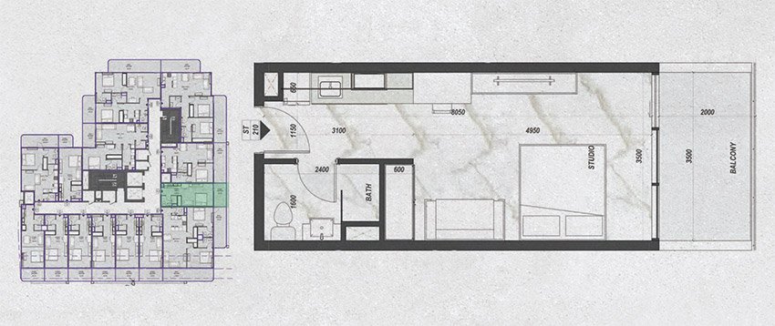 Zyra Hills Dubai Studio Apartment Floor Plan Zyra Hills Dubai Studio Apartment Floor Plan